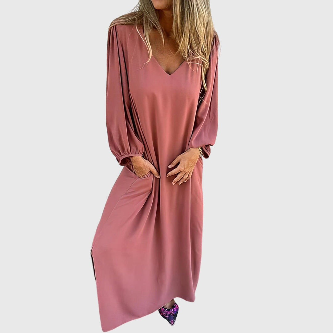 Imke | Pitkä boho-mekko taskuilla