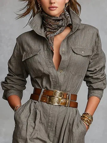 Megan | Pellava-puuvillajumpsuit