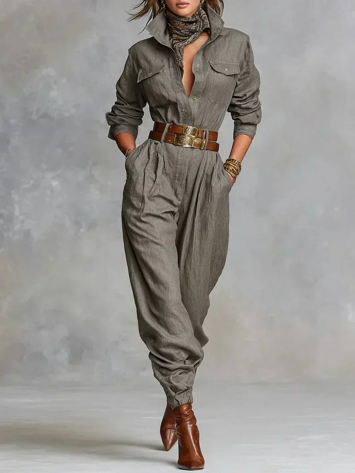Megan | Pellava-puuvillajumpsuit
