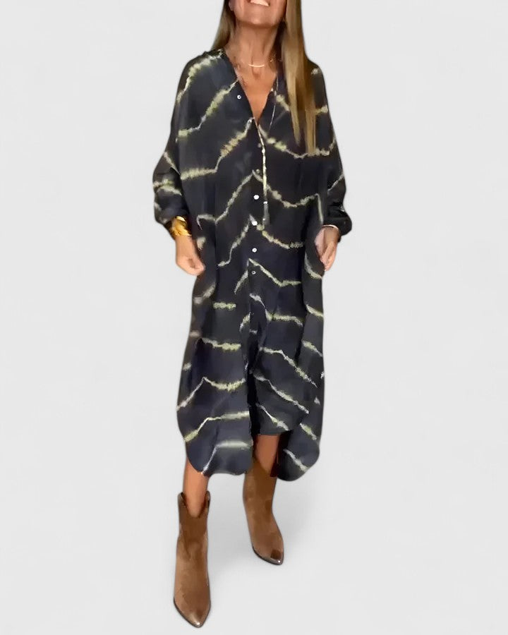 Manon | Tyylikäs boho-raidallinen maksimekko