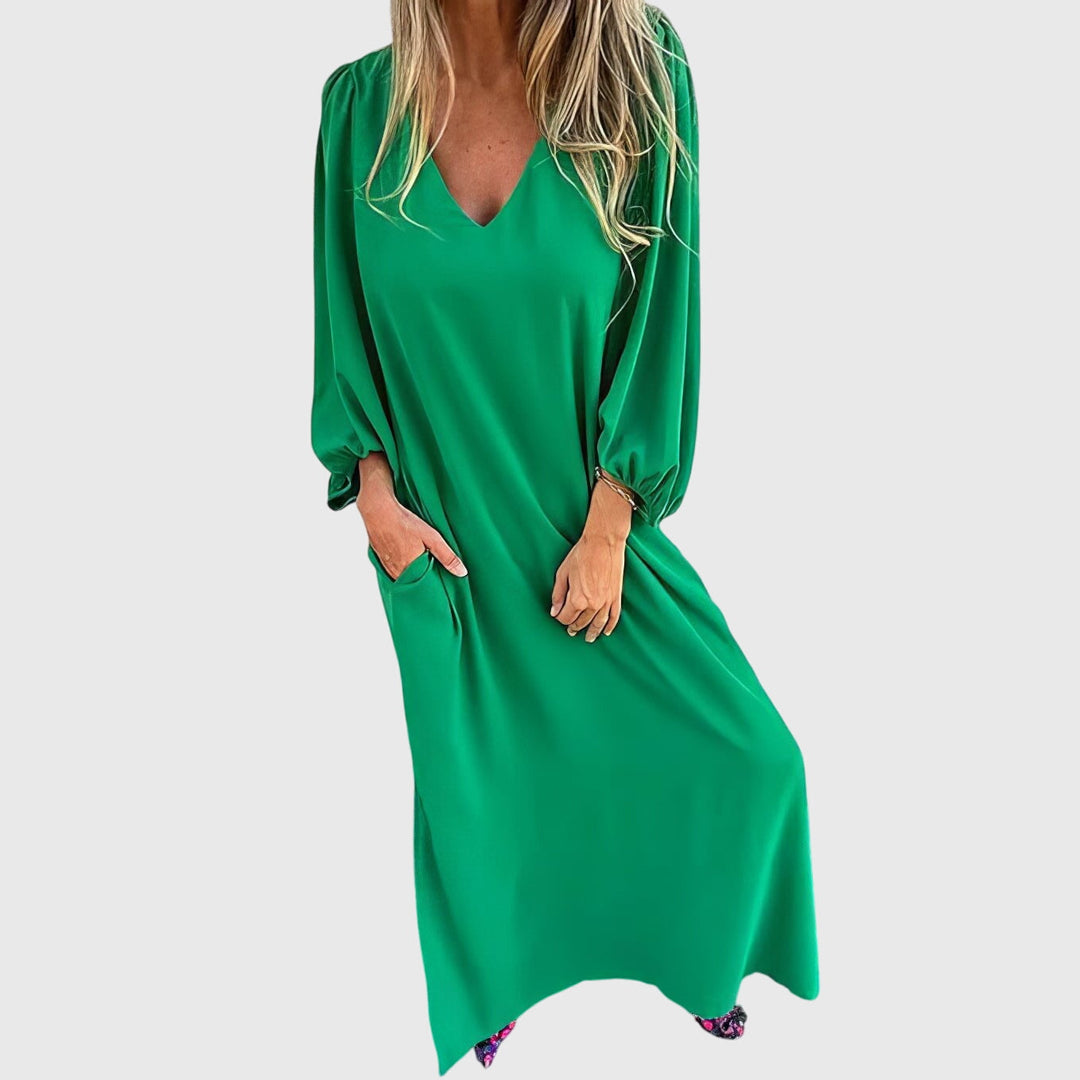Imke | Pitkä boho-mekko taskuilla