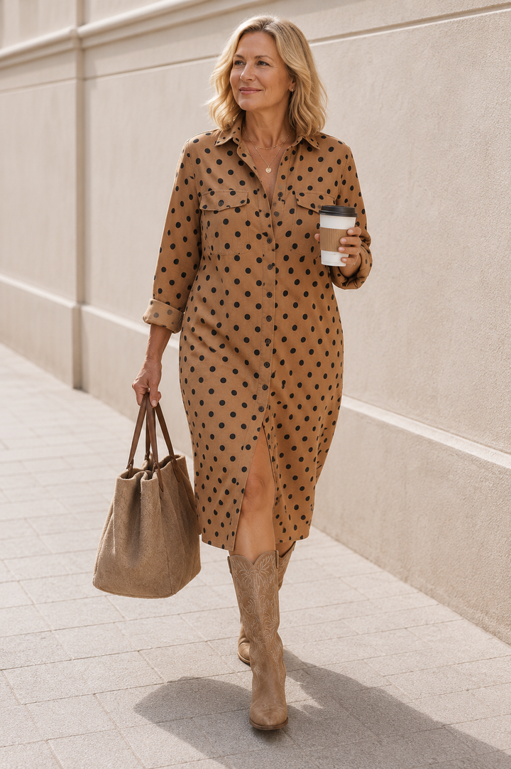 Claudia | Pilkullinen midimekko