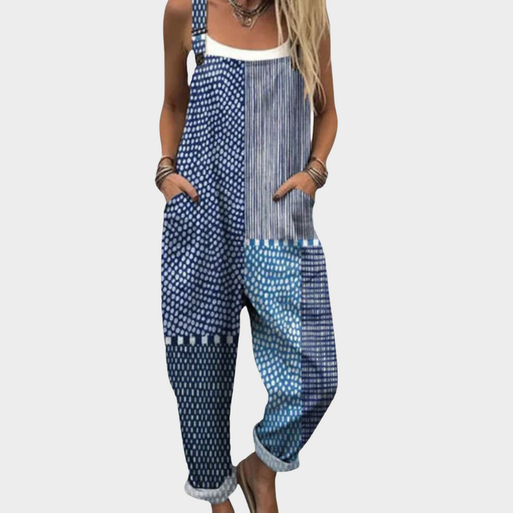 Hilde | Siniset patchwork-haalarit