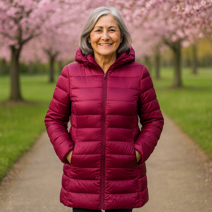 LONG TRANSITIONAL PUFFER JACKET | TUMMANPUNAINEN