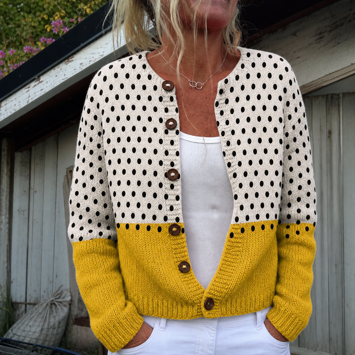 Suze | Keltainen neuletakki