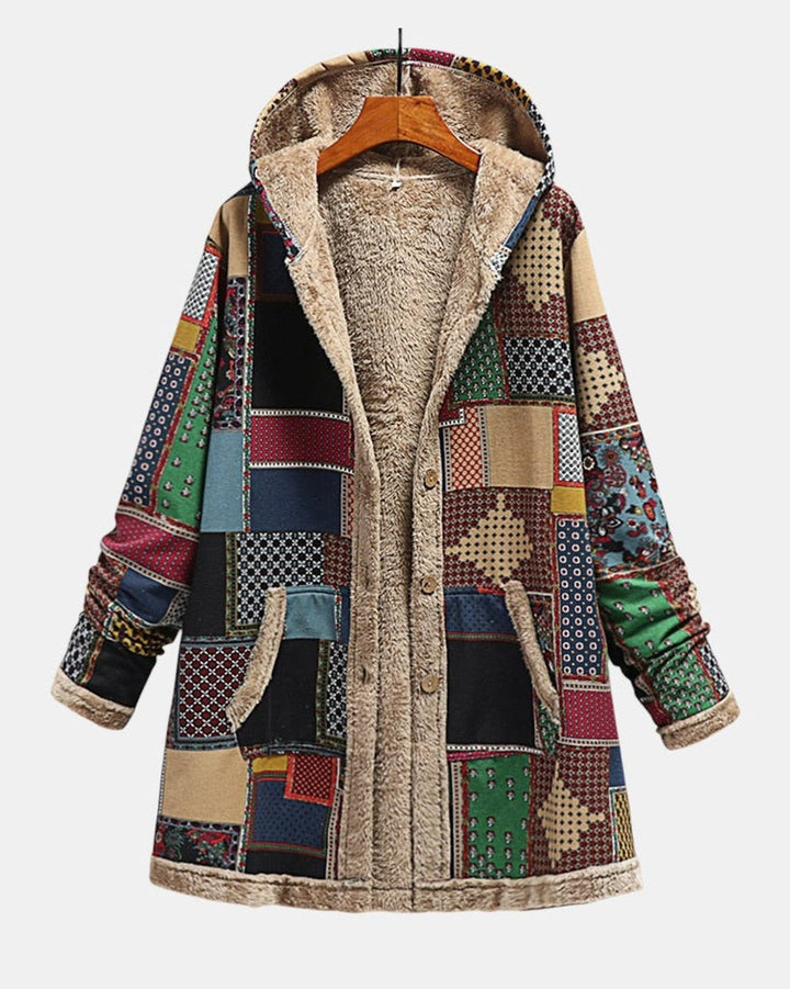 Ria | Kodikas patchwork-huppari maanläheisissä sävyissä