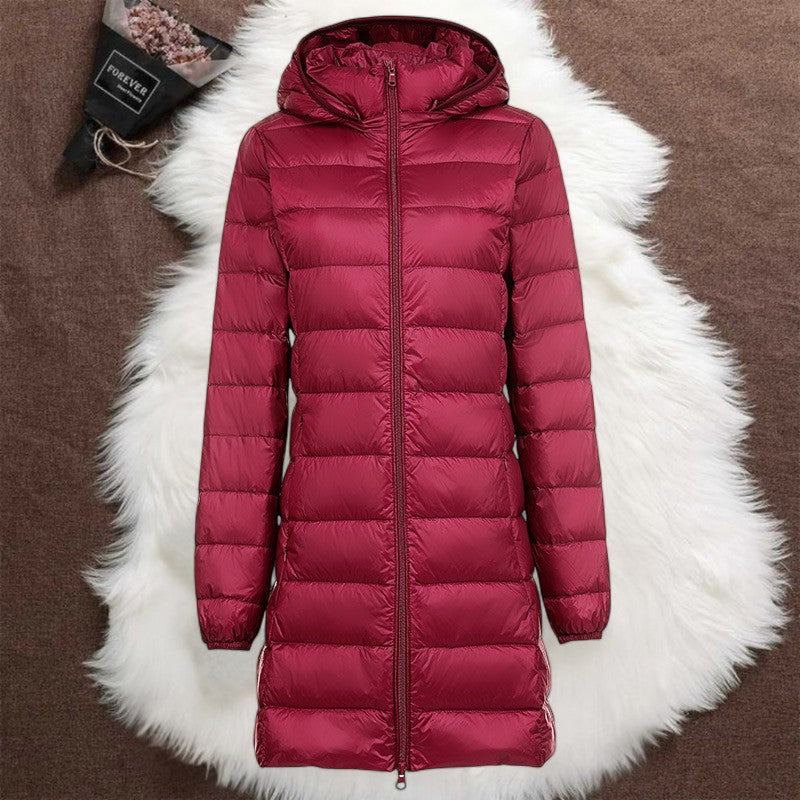 LONG TRANSITIONAL PUFFER JACKET | TUMMANPUNAINEN