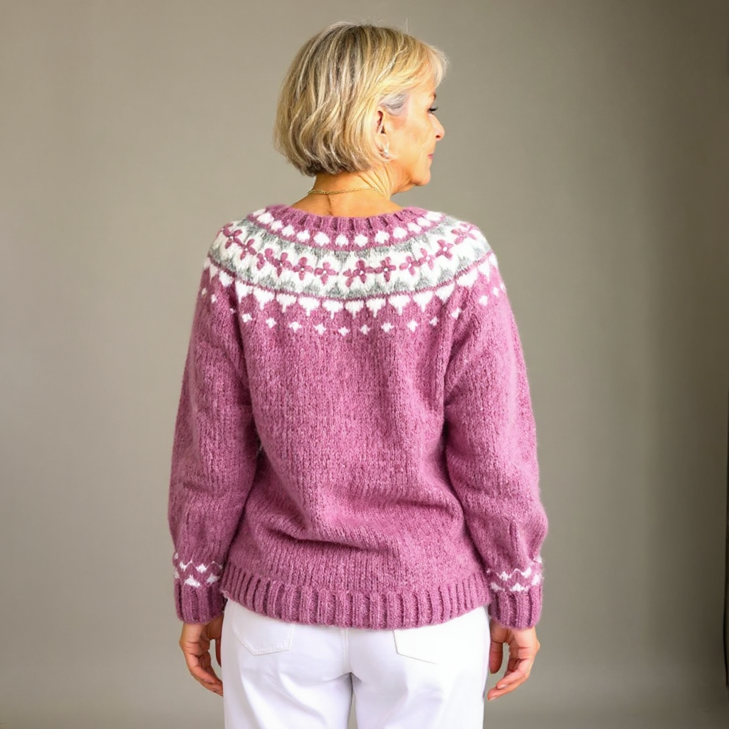Mia | Orkideanpinkki Pohjolan neuletakki