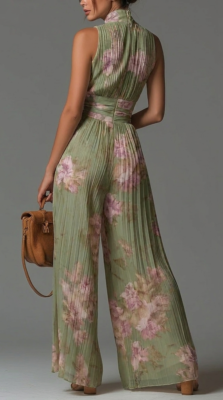 Zineb – Laskostettu kukkajumpsuit