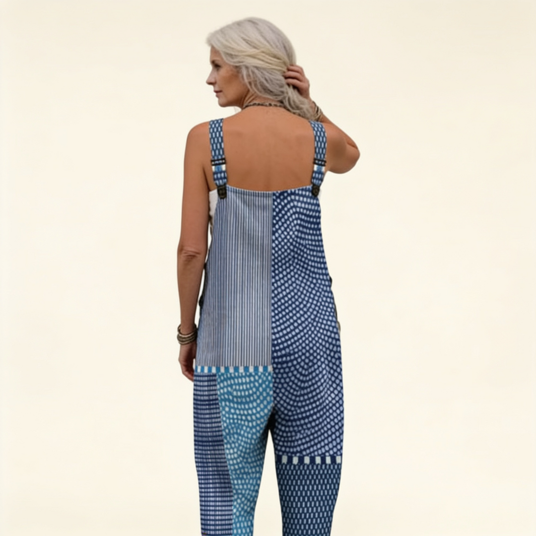 Hilde | Siniset patchwork-haalarit