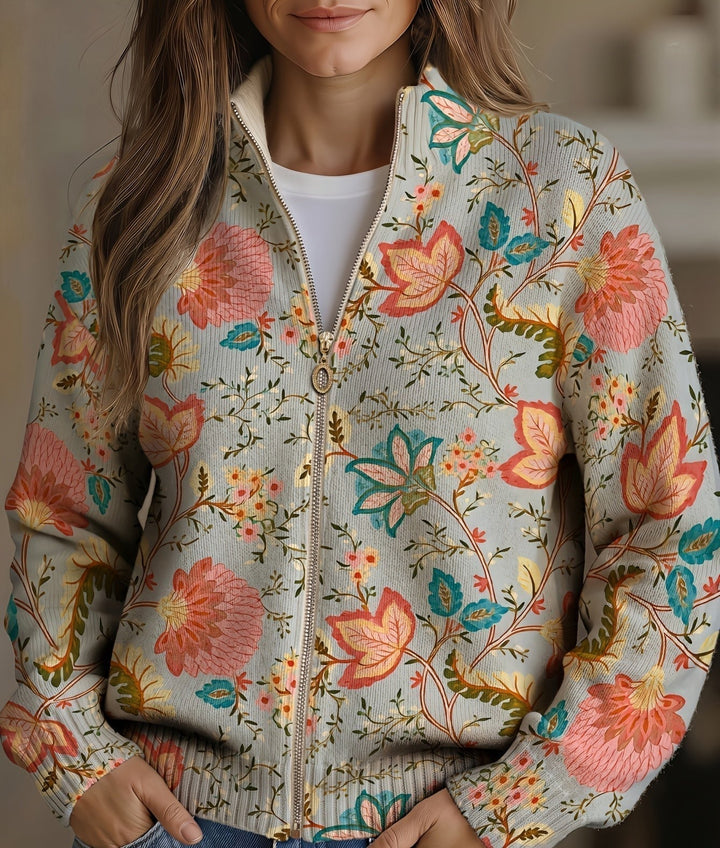 Hailey | Neuletakki vintage-kukkapuutarhakuviolla